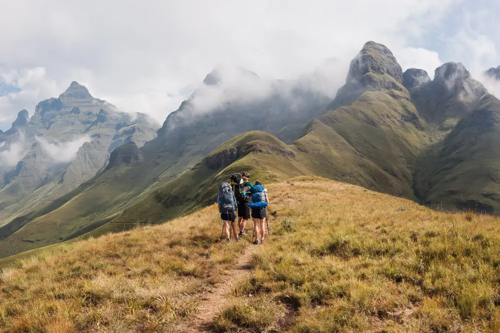 We started the first day in the dark but, with a full moon to light the way, we found our first cave for the night. The hard work began the next day with the ascent up Cathedral Peak.
