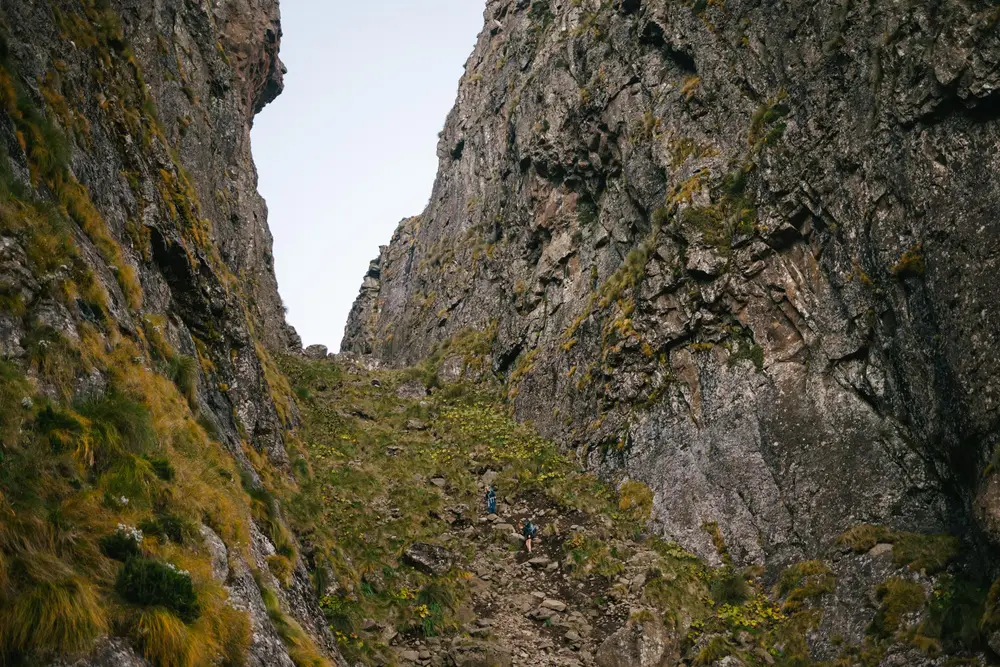 Looking back up Bugger’s Gulley - it is hard to convey how steep and loose this section of scree was!