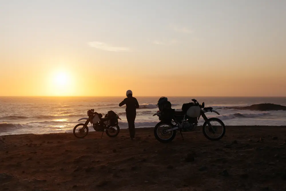 The sun sets and we call it a day, setting up camp on the beach.