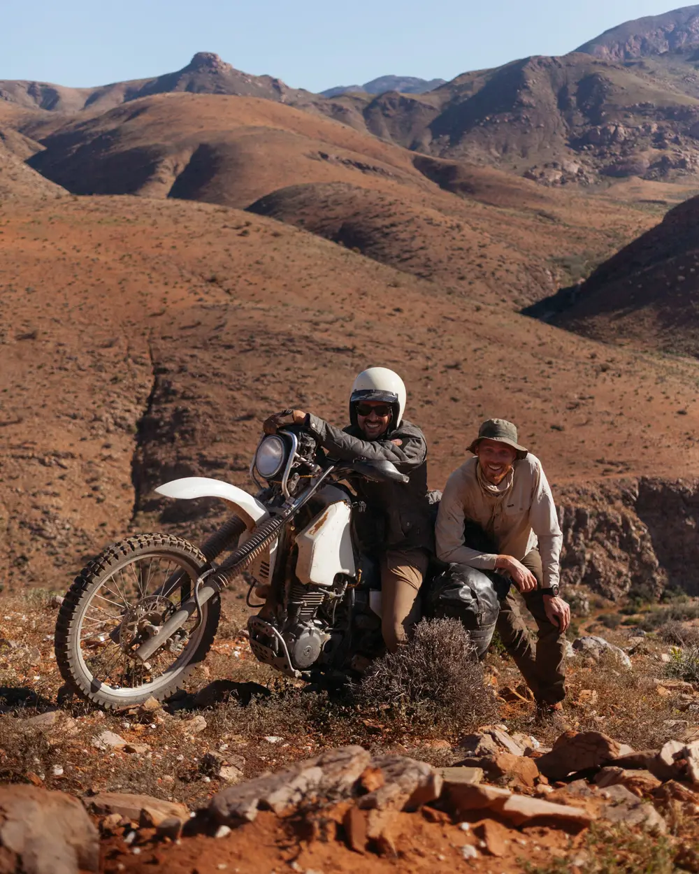Si lending some extra horse power to Scotty and his DR350 as we battled with the loose rocks on the steep climbs.