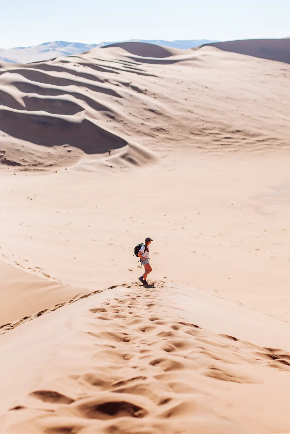 The Big Daddy ascent begins! At 325m high, Big Daddy is one of the world’s tallest dunes.