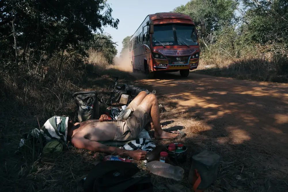 Catching some rest in the midday heat. Aswell as a dusting from a freak Bus.