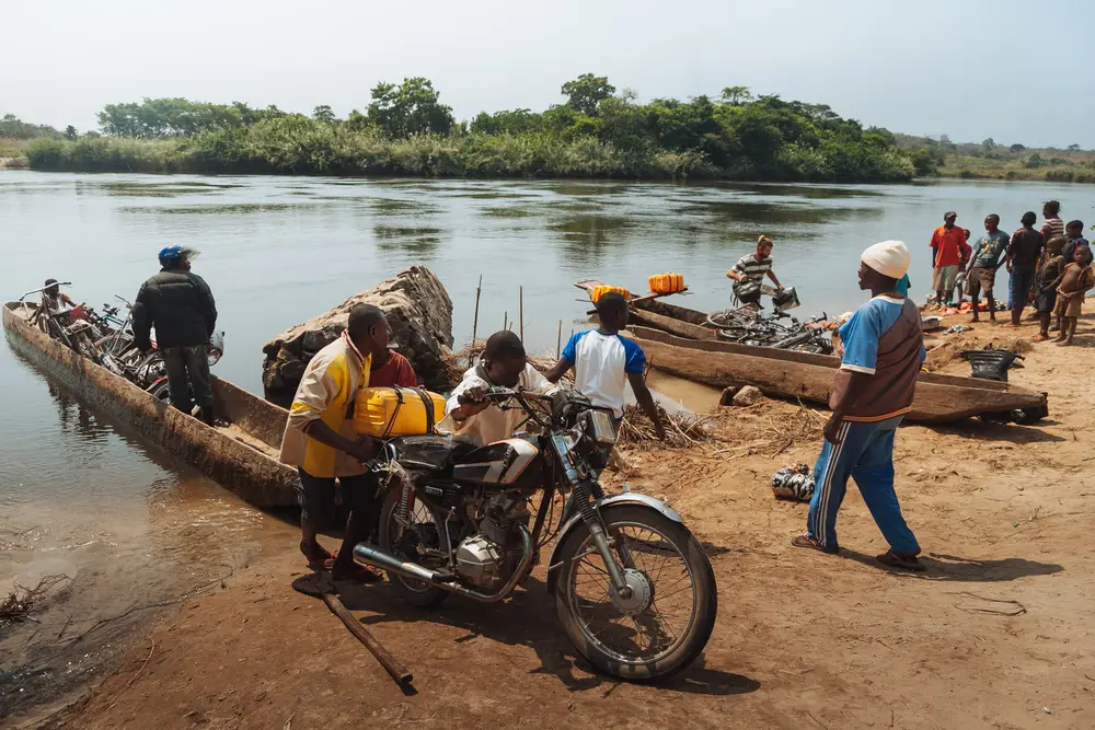 The main river crossing to Kapanga, one of the larger towns along the river.