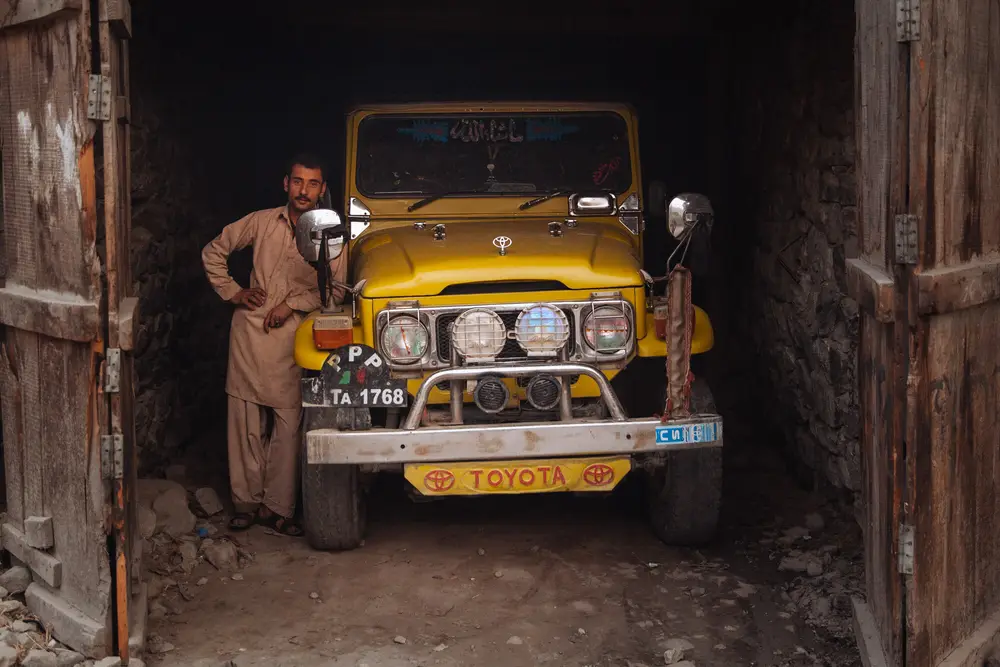 Old Toyota FJ45s that refuse to give up, work as the mountain taxis.